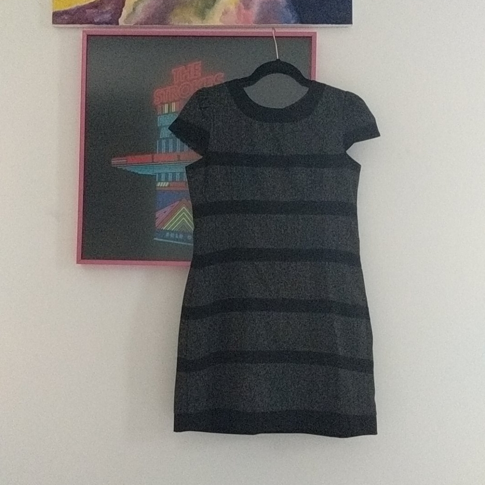 Beautiful Striped Dress with Slight Puff Sleeve